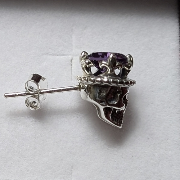 🆕 Sterling Silver Skull Earrings - Picture 9 of 10